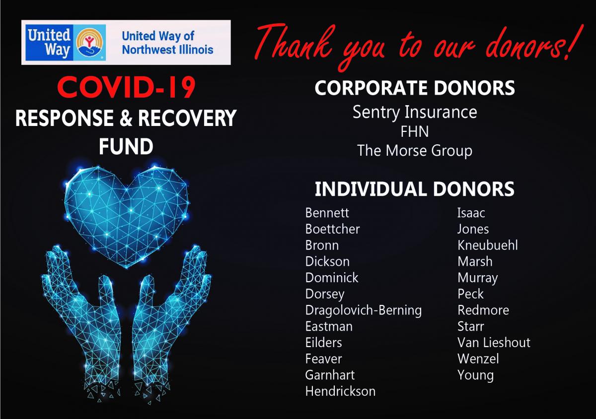 Thank you to our corporate donors Sentry Insurance, FHN, The Morse Group and all our individual donors
